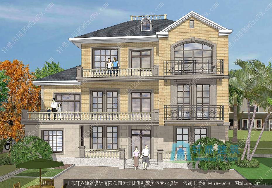 三层别墅建房图纸_房屋图纸_带车库建房图纸