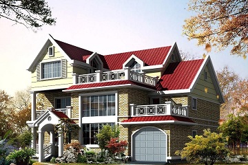 三层精致的自建复式小别墅，占地154㎡，带有室内车库