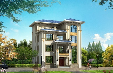 简约四层复式自建别墅设计图，占地156平方米，小户型四层自建房屋