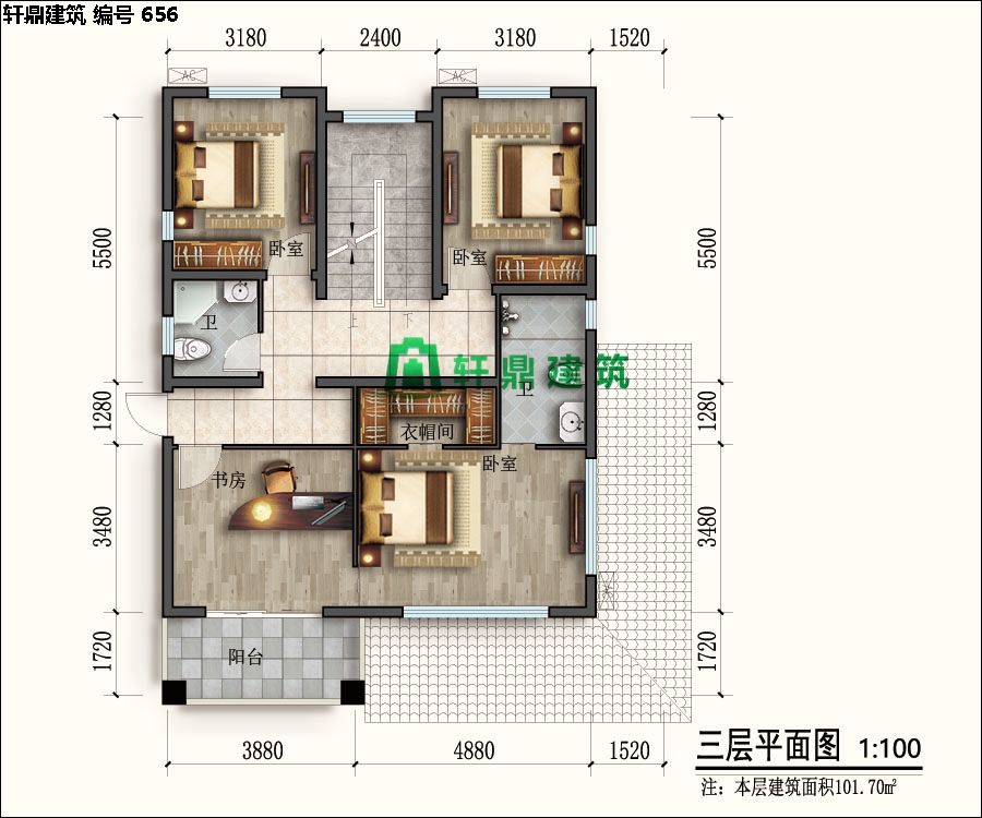 经典四层红砖别墅设计施工全套图纸03.jpg